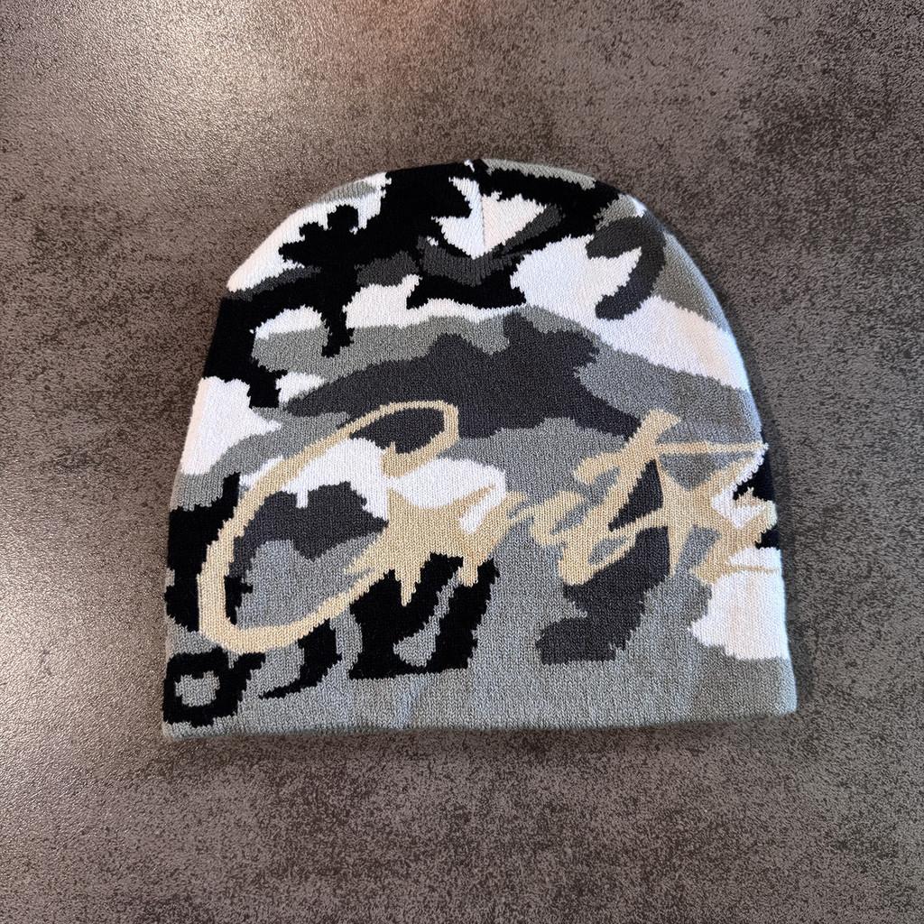 Vintage Letter Knit Hat For Men And Women Warm Winter Streetwear