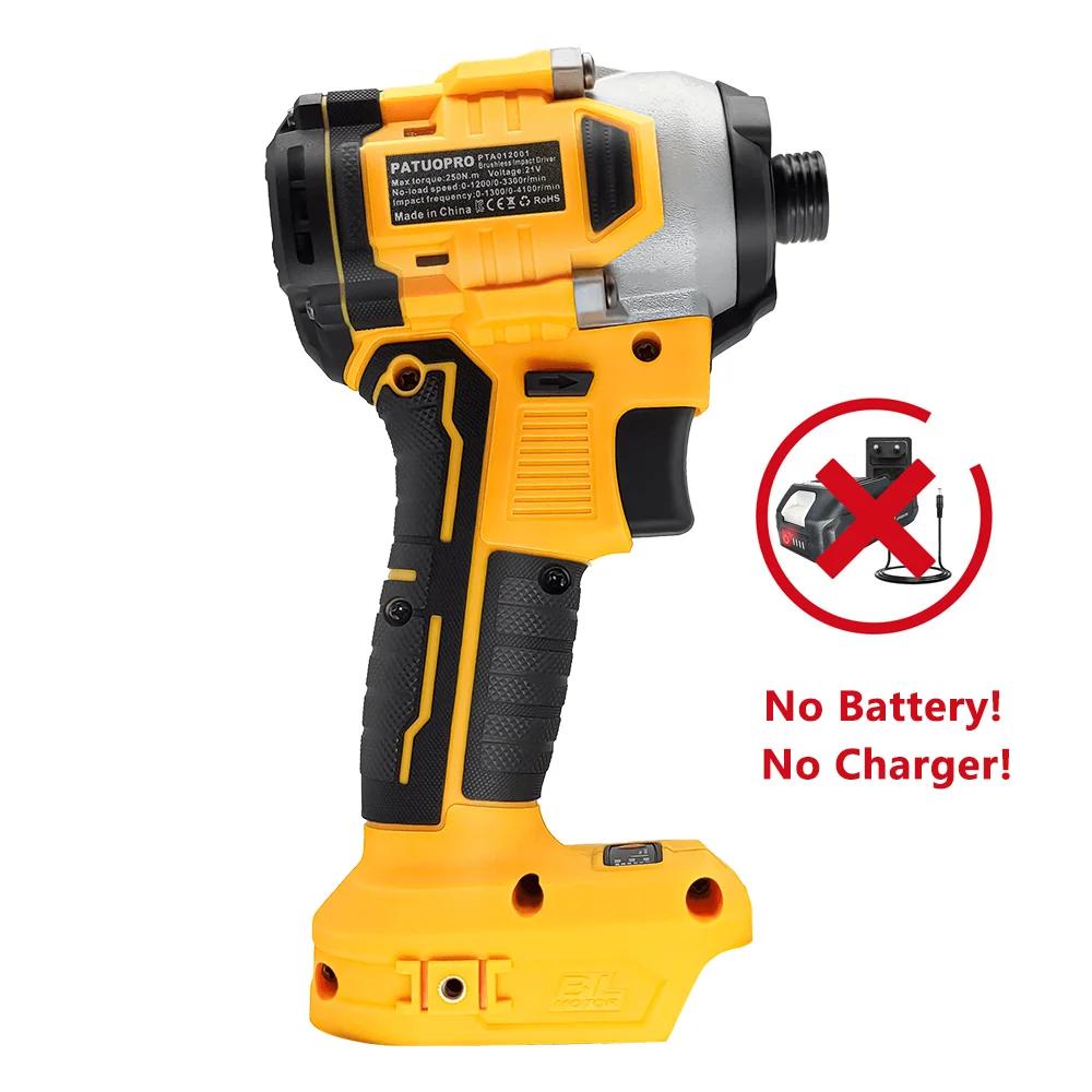

PATUOPRO 4-скоростной бесщеточный ударный шуруповерт 250 Н·м Аккумуляторная дрель-шуруповерт 2-режимный электроинструмент для аккумулятора Makita 18 В(Нет батареи) EU