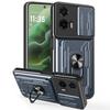 Pro Motorola Moto G35 5G Pouzdro PC+TPU Stojánek Kryt zadní strany telefonu s posuvníkem na fotoaparát