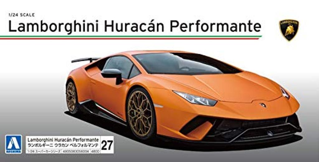 Aoshima Bunka Kyozai Supercar Series 27 Lamborghini Performante Plastic Model Kit 1/24 No. Huracán