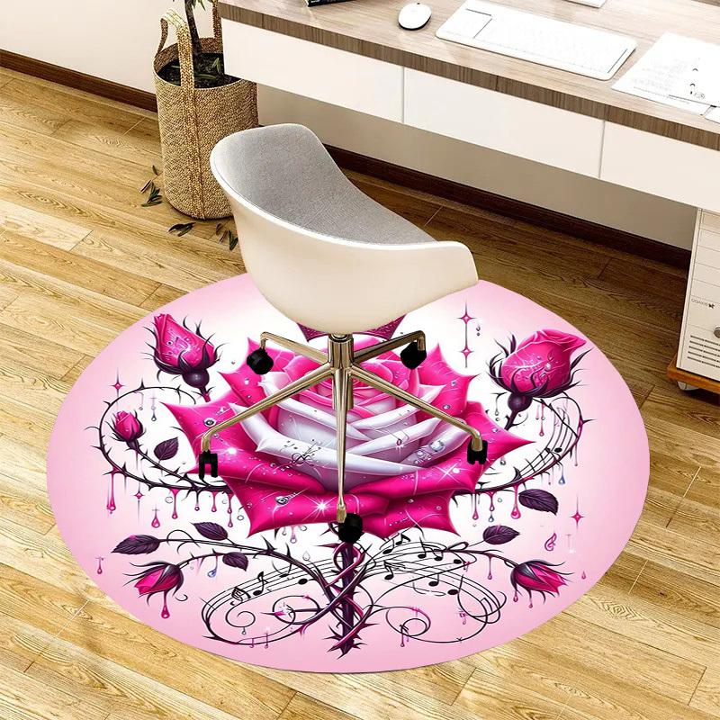 1pc Office Carpet Chair Mats Royal Rose Symphony Perfect for Decorating Office Chairs, Living Rooms, Or Bedrooms.YDT242