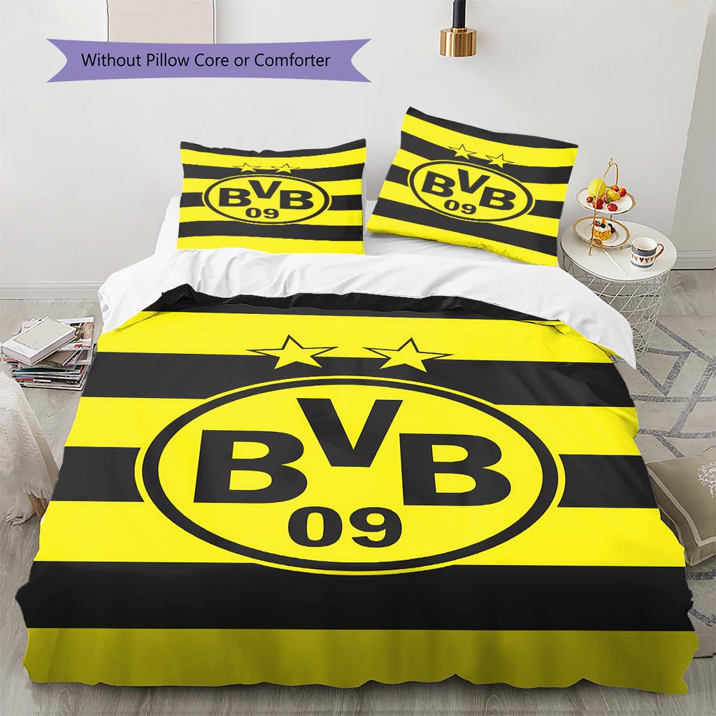 BVB Pattern Bedding,Quilt Set Quilt Cover Pillowcase Home Birthday Gift (1 * Duvet Cover + 2 * Pillowcase, Without Core)