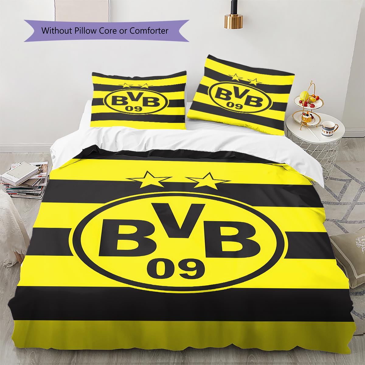 

BVB Pattern Bedding,Quilt Set Quilt Cover Pillowcase Home Birthday Gift (1 * duvet cover + 2 * pillowcase, without core) 155x200cm