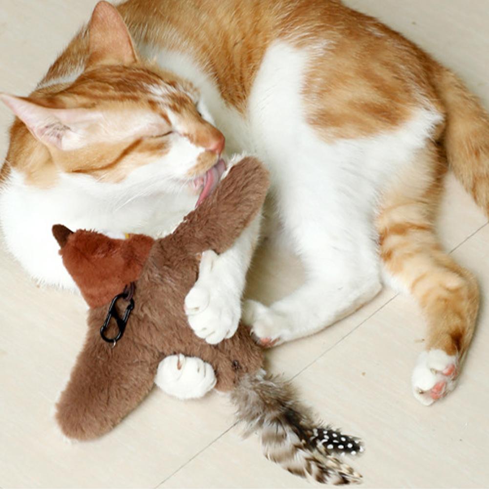 Pet Cat Electric Plush Toys Usb Rechargeable Touch Activated Flapping Wings Catnip Toys Interactive Cat Toy For Kitten Exercise