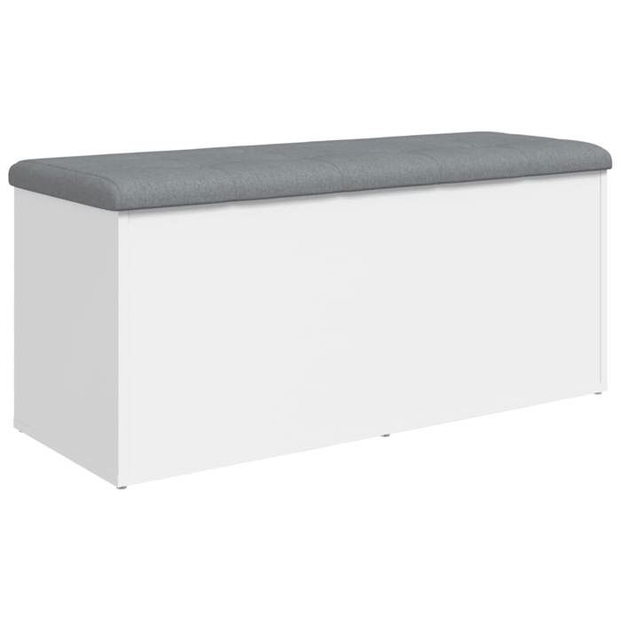 VidaXL Storage Bench, Storage Chest with Cushion, Organizer for Clothes Toys Hallway Living Room, Modern, White 835054