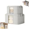 Non-woven Clothes Storage Bag Visible Dustproof Quilt Storage Bag Fishbone Pattern Foldable Storage Box