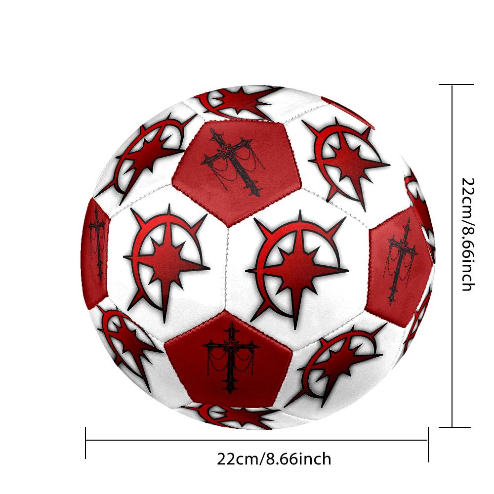 1PC Dark Compass Symbol Gothic Cross Symbolism Soccer Ball Size 5 Football Machine Sewn Indoor/Outdoor Universal Football Surprise Collection n143