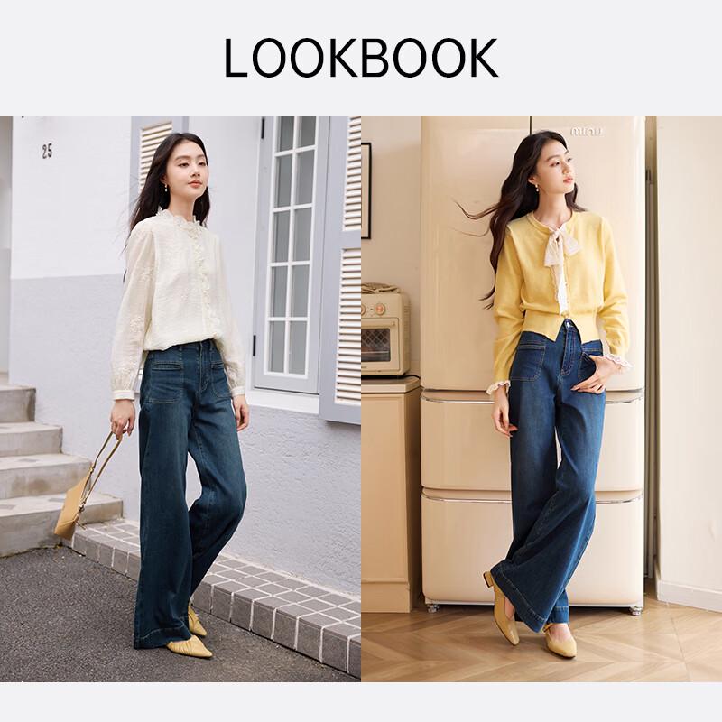 Xiangying Women's Relaxed Fit Wide-Leg Denim Jeans