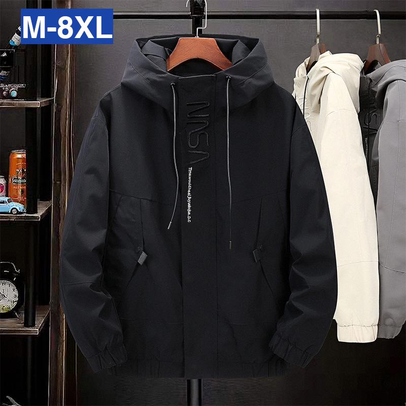 Plus Size Men's Hooded Jacket - Japanese Style, Loose, Versatile, Casual, Spring/Autumn Trend.