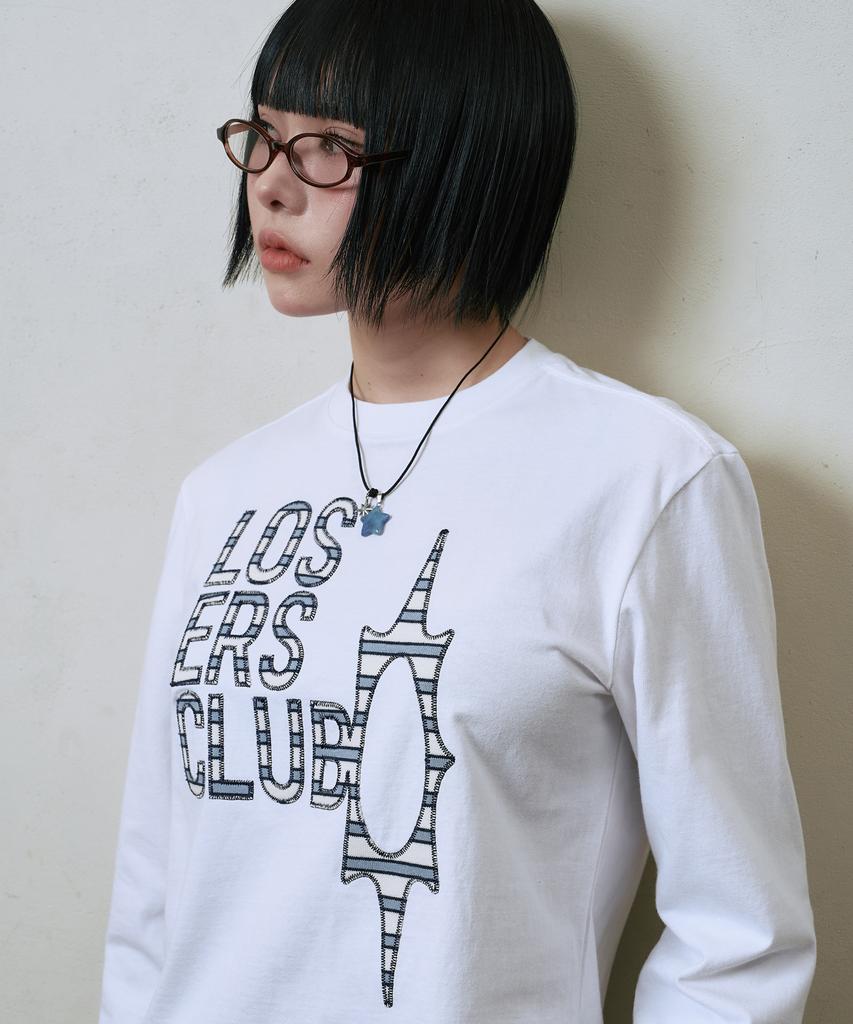 Lujeoseukeulleob Logo Layered Long Sleeve T-Shirt White