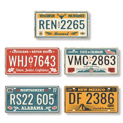 Tin Number American Retro Interior Wall Antique Vintage Style Sign, Plate, Garage, Decor, Decoration, (Number Plate)