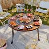 1 pc Portable Folding Stove Table Camping Round Table For Barbecue Outdoor Picnics Sports Outdoor Barbecue Table
