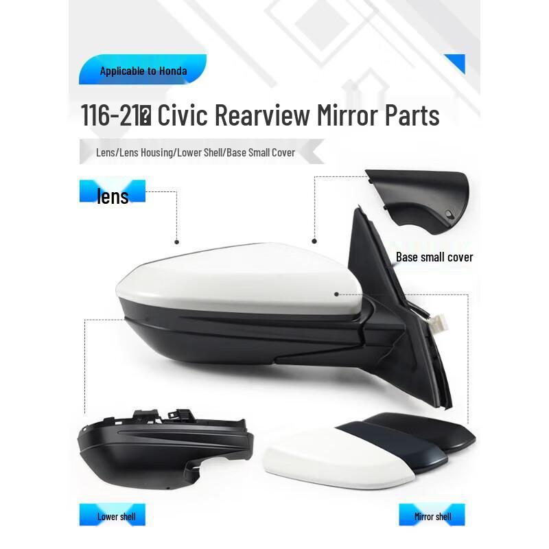 Honda Civic 10th Gen 16-20 Rearview Mirror Cover Set Base Trim Cover - Right
