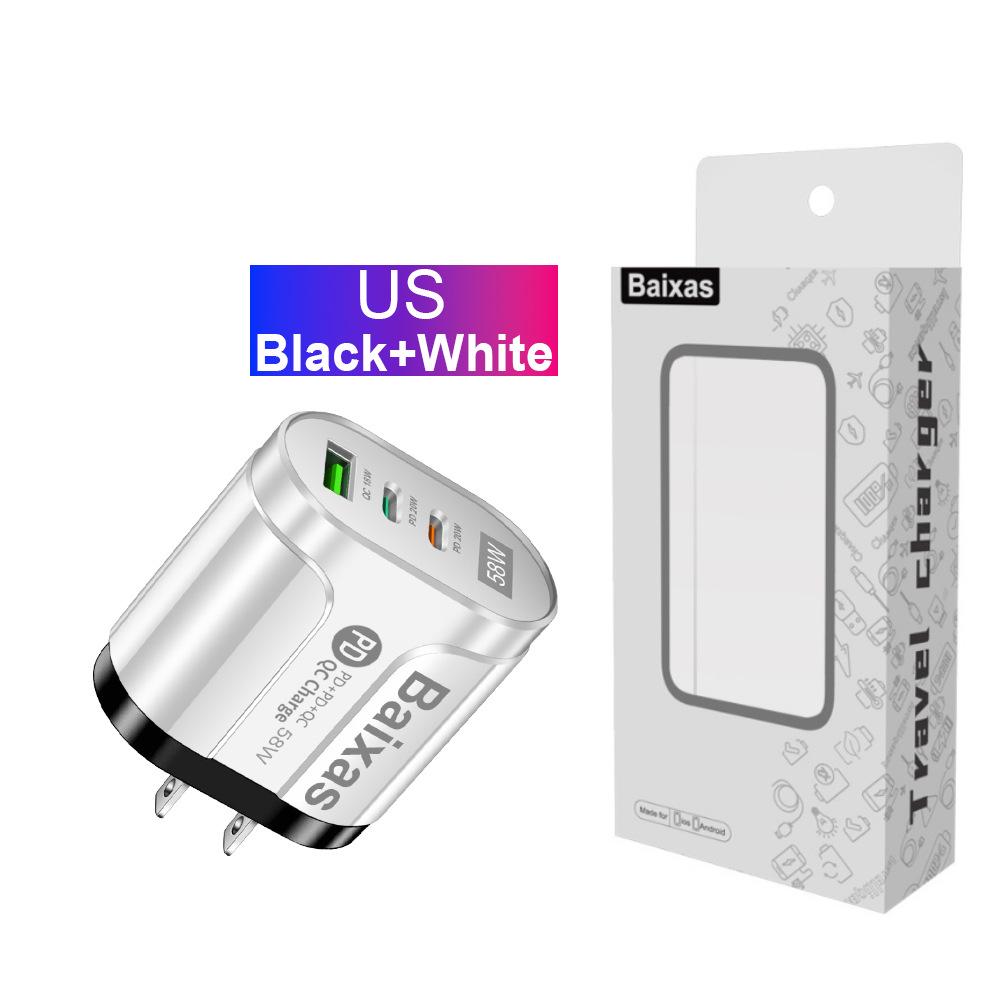 58W Dual Fast Charger with 2PD+QC3.0 - EU, US, UK, AU Plug
