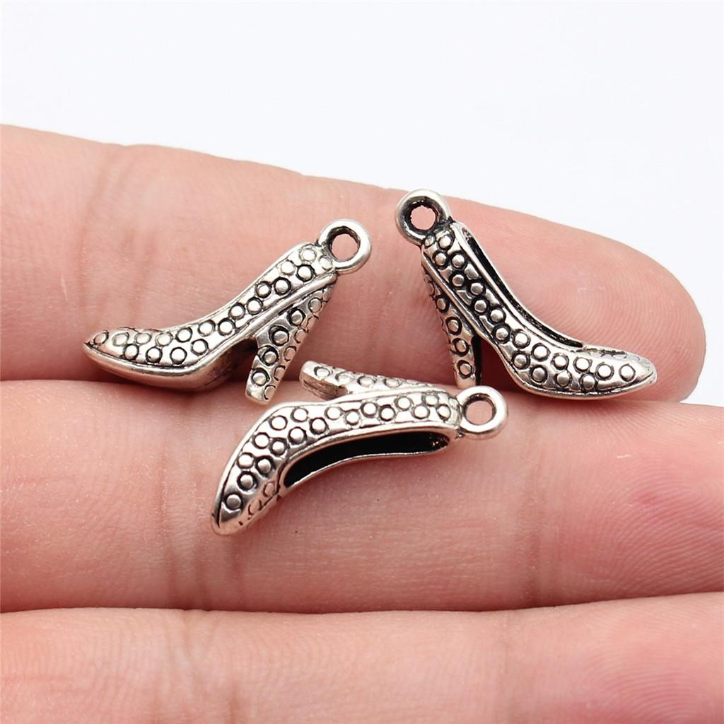 Shoes High Heel Fashion Charm Antique Bronze Zinc Alloy Jewelry Making Supplies for Women Earring Charms Handmade