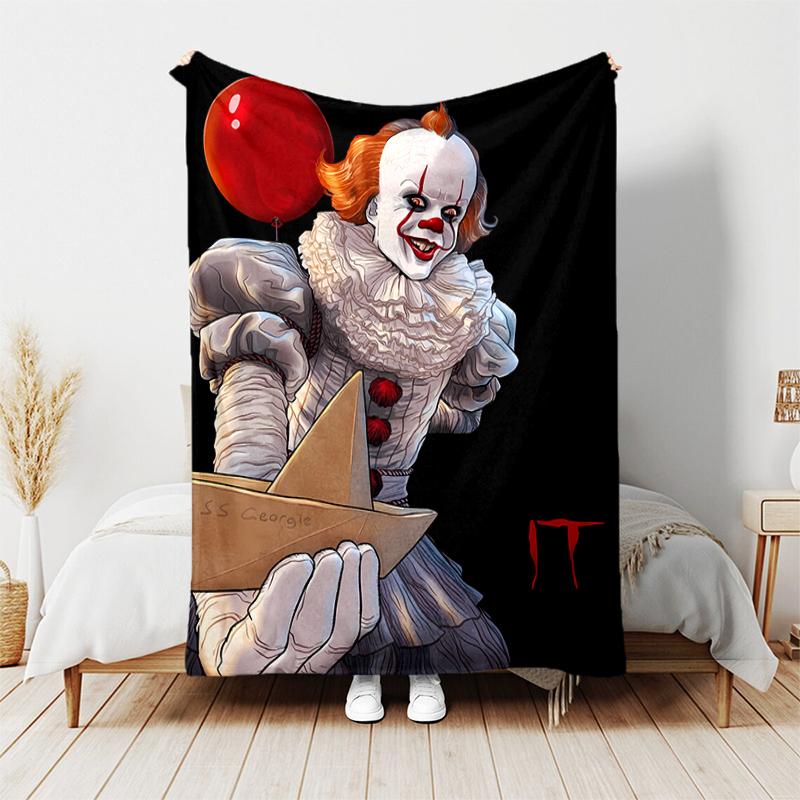 1pc Blanket Pennywise the Dancing Clown1 Print Design, Lightweight Blanket for Sofa, Bed- Soft &Warm, Gift for All Seasons Like Christmas, Halloween