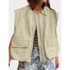 Dames Rits Vest Modieus Jasje Mouwloos Effen Kleur Oversized Jasje Losse Pasvorm Zomer