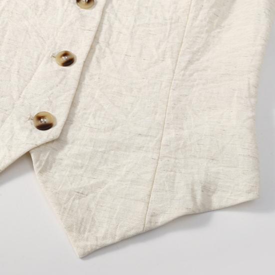 Dámská vesta jednořadá jednořadá, jednořadá, bez rukávů, výstřih do V, úzký střih formální obchodní styl cardigan retro kancelářská svatba banketová vesta