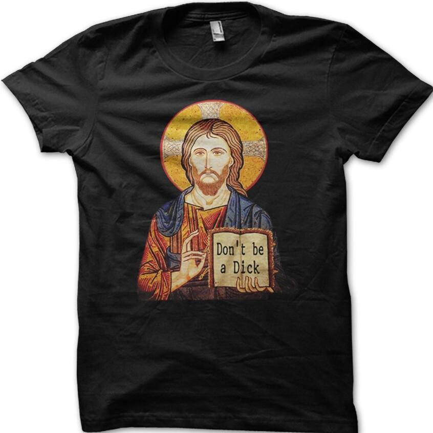 JESUS says don t be a dick Christmas XMASS present gift funny t-shirt 9058 S разноцветный