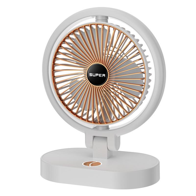 2024 USB Desktop Rotatable Fan with Light - Compact Electric Fan for Makeup Table O Type Light Fan