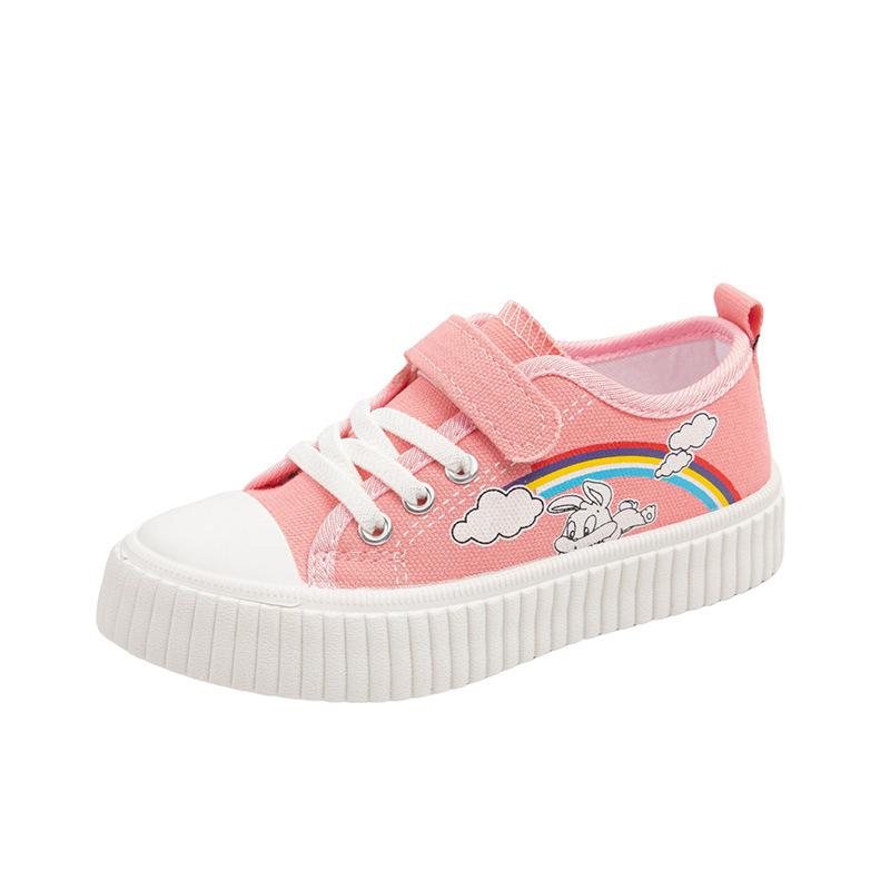 Girls canvas shoes breathable student white shoes 2025 autumn new children's casual shoes boys sports board shoes tide
