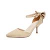 Spring and summer LZD sexy thin high heel large size elegant pointed bow female cool