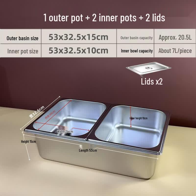 Stainless Steel Divided Insulated Food Tray