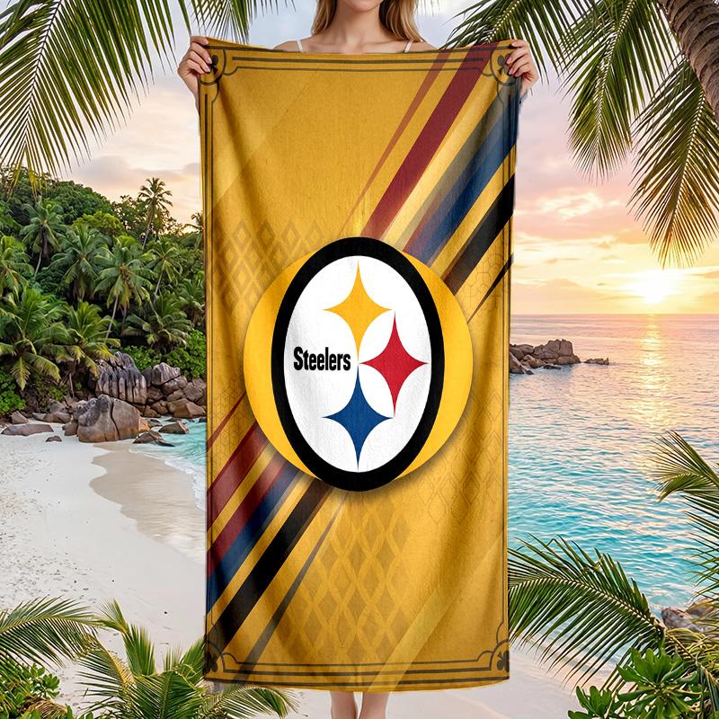 Pittsburgh Steelers Fashion Beach Towel Portable Soft Quick Dry Towel For Swimming Camping Holiday Use