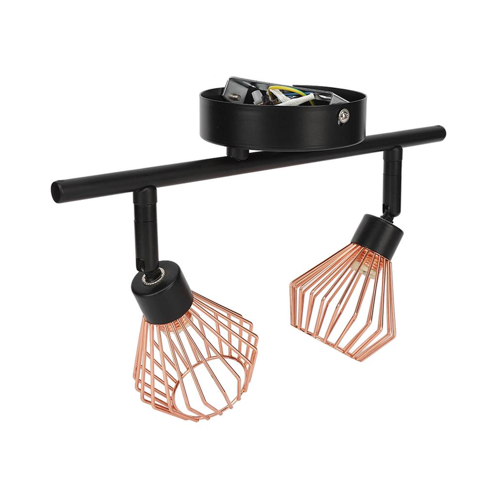 Sada kolejnicového osvětlení 2 otočné hlavy kolejnicové nástěnné stropní bodové světlo s pletenými klecemi pro kuchyň