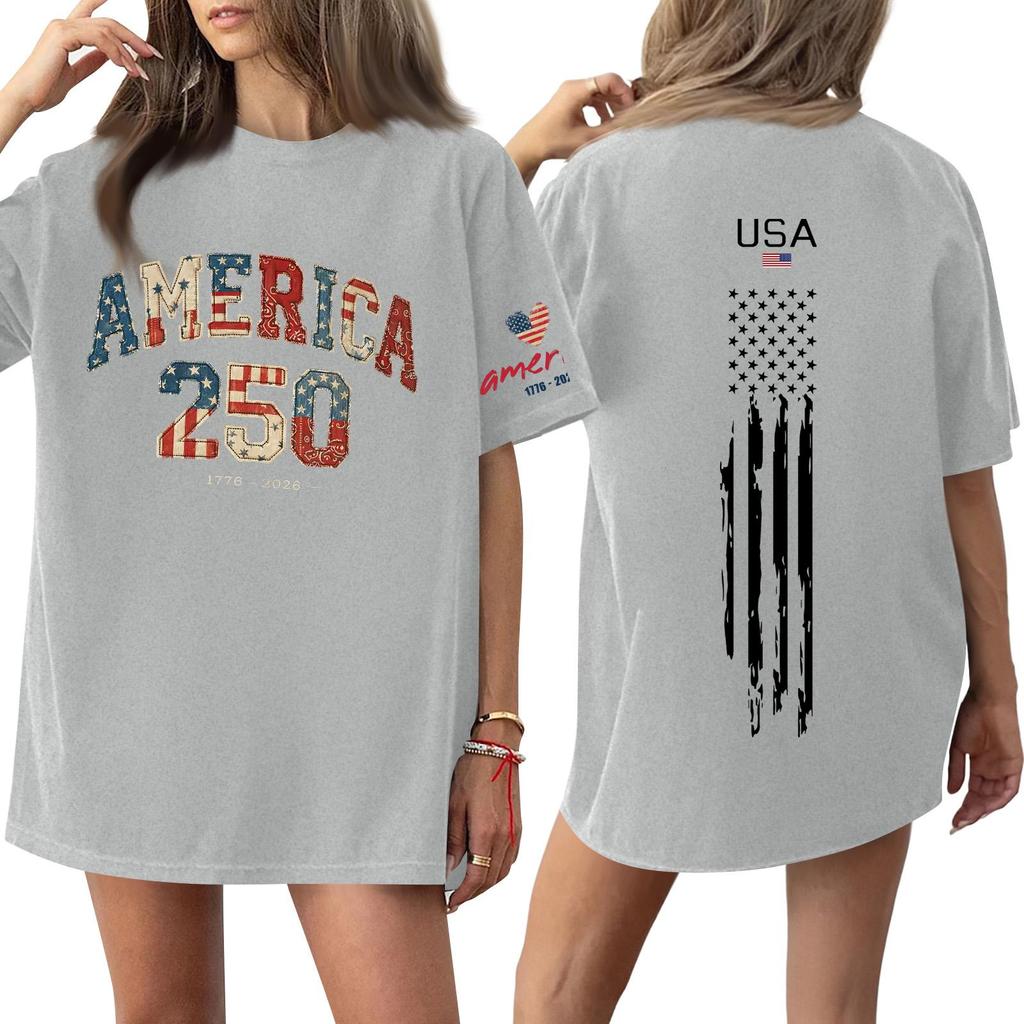 Women's Casual Fashion Round Neck Casual Print Short Sleeve T-Shirt Top