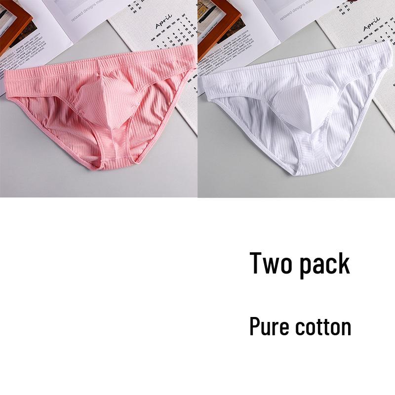 Herren Reine Baumwolle Atmungsaktive Gerippte Slips - Jugend U-Beule Sexy High-End Shorts