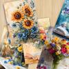 32pcs Retro Floral Postcards, Sunflowers, Chrysanthemums, Ins Style, Wall Decorations, Mailing, Collecting, DIY Cards