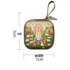 Square Cartoon Rosary Pouch with Feather Zipper, 7x7cm, 3.3cm Thick - Original Cross-Border Design