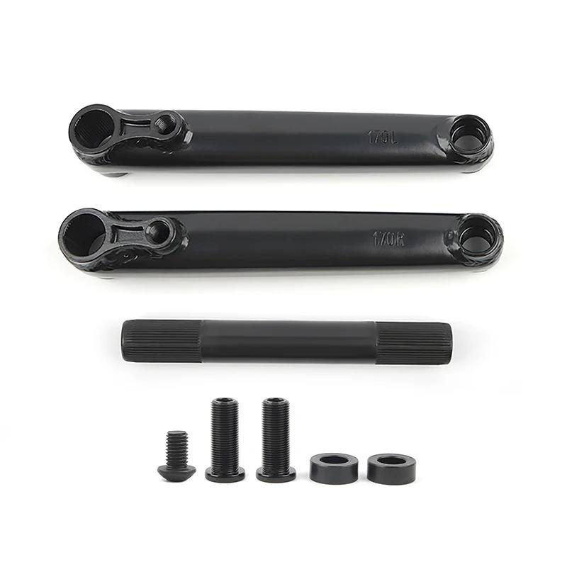 BMX Crankarm BMX Bike Crankset 48T*19mm*170mm CRMO Bicycle Crank 14mm Mid BB/ Euro BB/ Spanish BB/ American BB BMX Parts 170mm чёрный