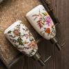 300ML Vintage Ceramic Lotion Bottle Creative Flower Soap Dispenser Household Shampoo Shower Gel Makeup Remover Storage Bottle
