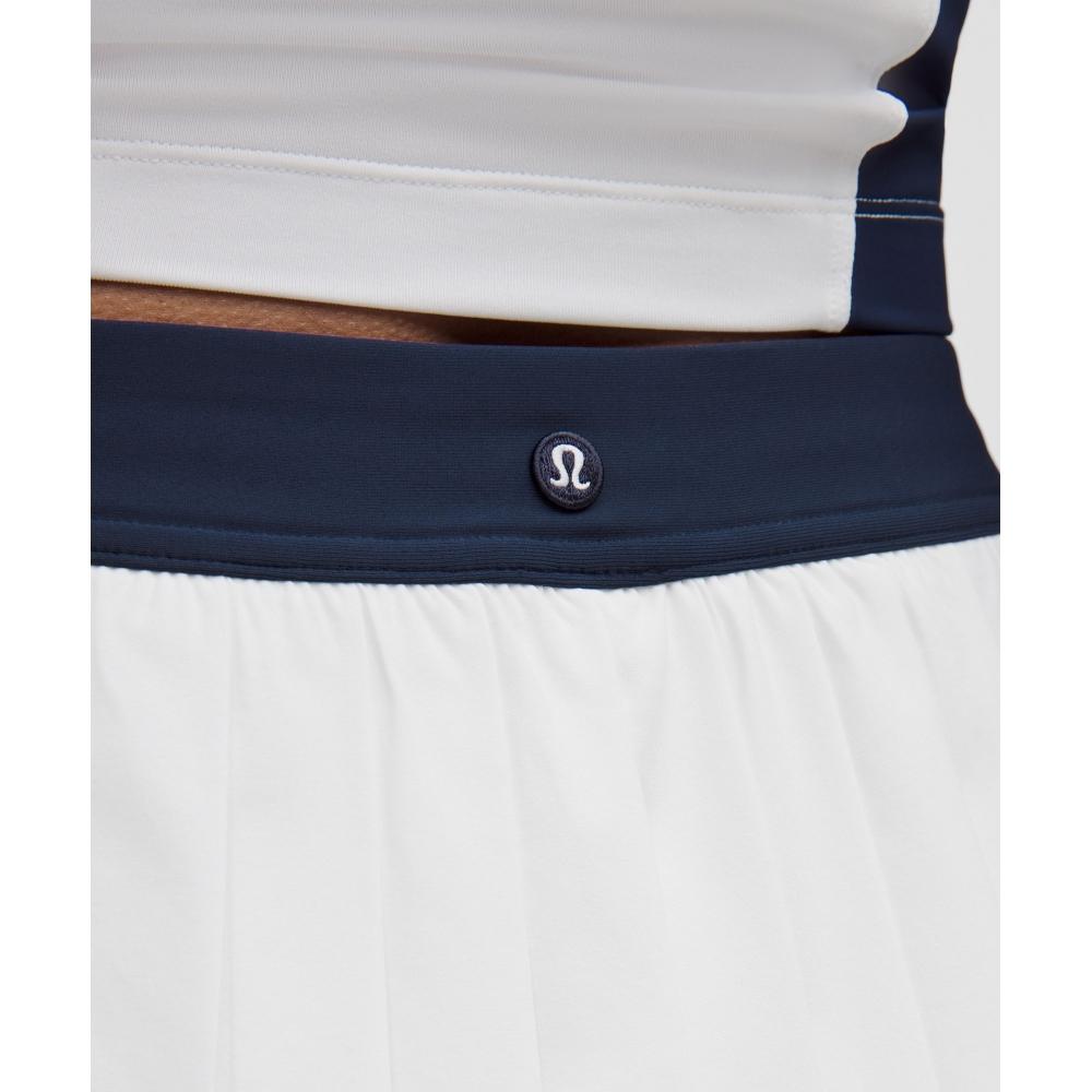 Lullulemon Coat Champ Pleated High-Rise Tennis Skirt Wht Oave Clbl