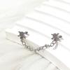 Women's Stainless Steel & Titanium Star Heart Butterfly Double Ear Chain Earrings