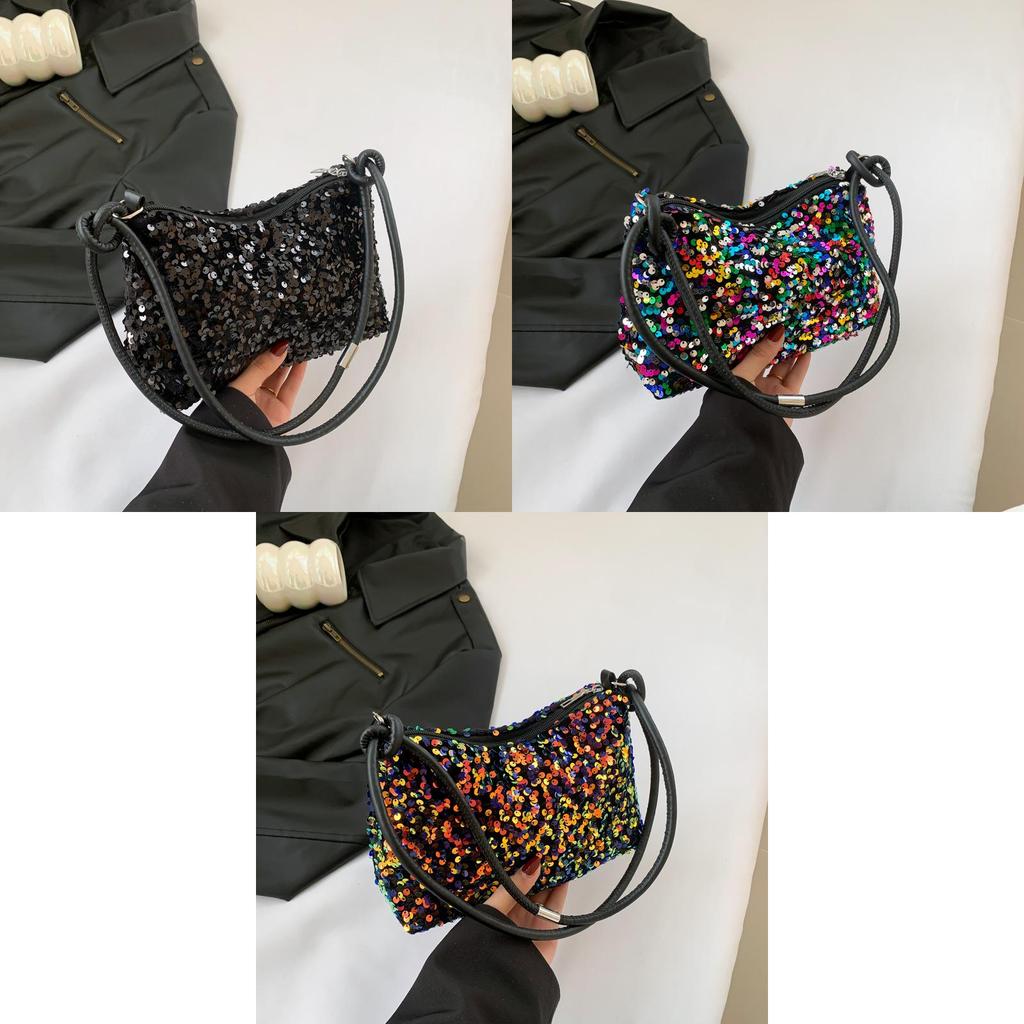 Trendy 2024 Spring Evening Party Sequin Shoulder Bag Street Fashion