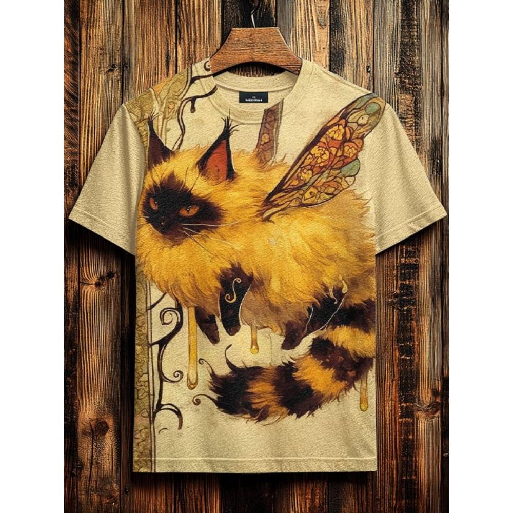 2026 Men's T-Shirt Funny Cartoon Black Cat Unicorn UFO Art 3D Print T Shirt Summer Men Women Short Sleeve Tee Casual Kid Y2k Top