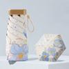6 Ribs Design Sunscreen Umbrella Floral Pattern Rain Umbrella Portable Sunshade Umbrella  Outdoor