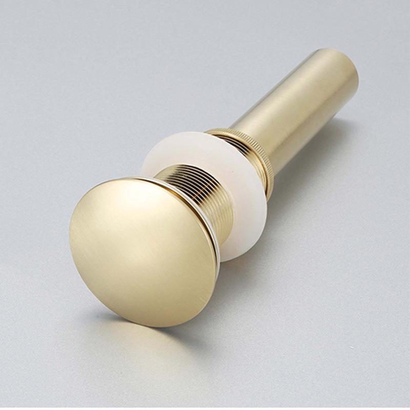 Brushed Gold Uncoated Brass Drain Basin Sink Water Drainage Black Drains Pop Up Drain