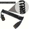 12V 24V Trailer Spring Wire 2M 7 Core Spring Towing Coiled Wire for Commercial Vehicles Campers Cars Boats 7 Core Trailer Cord