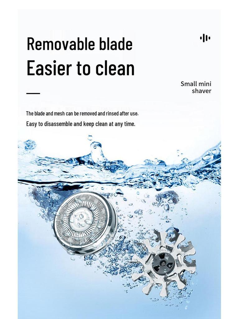 FH060-3 Electric Mini Razor: Intelligent Display, Double Ring Blade, Portable Beard Trimmer for Men