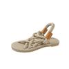 Sandals Women's Hemp Rope Weaving 2025 Summer New Handmade Straw Shoes Internet Celebrities Versatile Wear Roman Beach Sandals Women