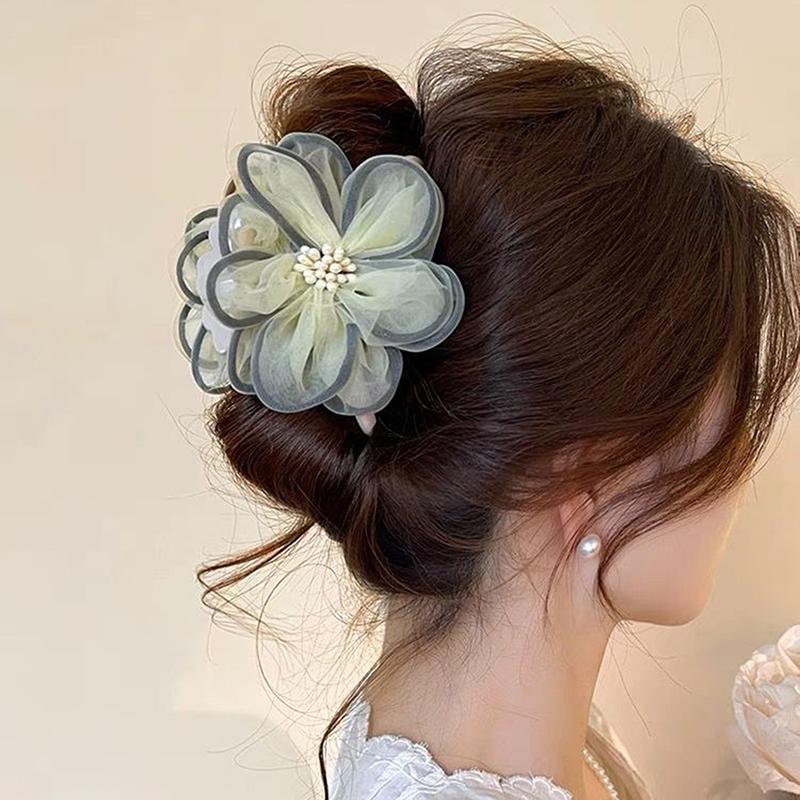 

Модный темпераментный цветочный зажим для волос для женщин, девушек, изысканный милый цветочный зажим-акула, элегантные аксессуары для волос, подарки