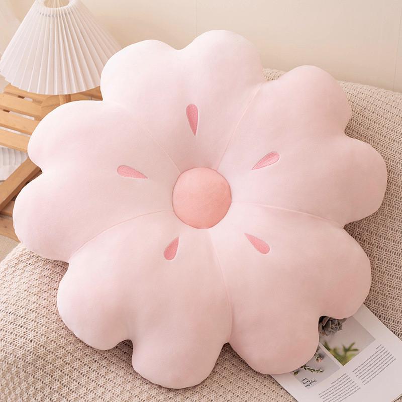 Plush Toy Floral Cushion Pillow With Embroidery Plush Sofa Bed Decor Doll Gift