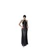 VENUIE French-Style Halter Neck Evening Gown - Women's Light Formal Party Dress