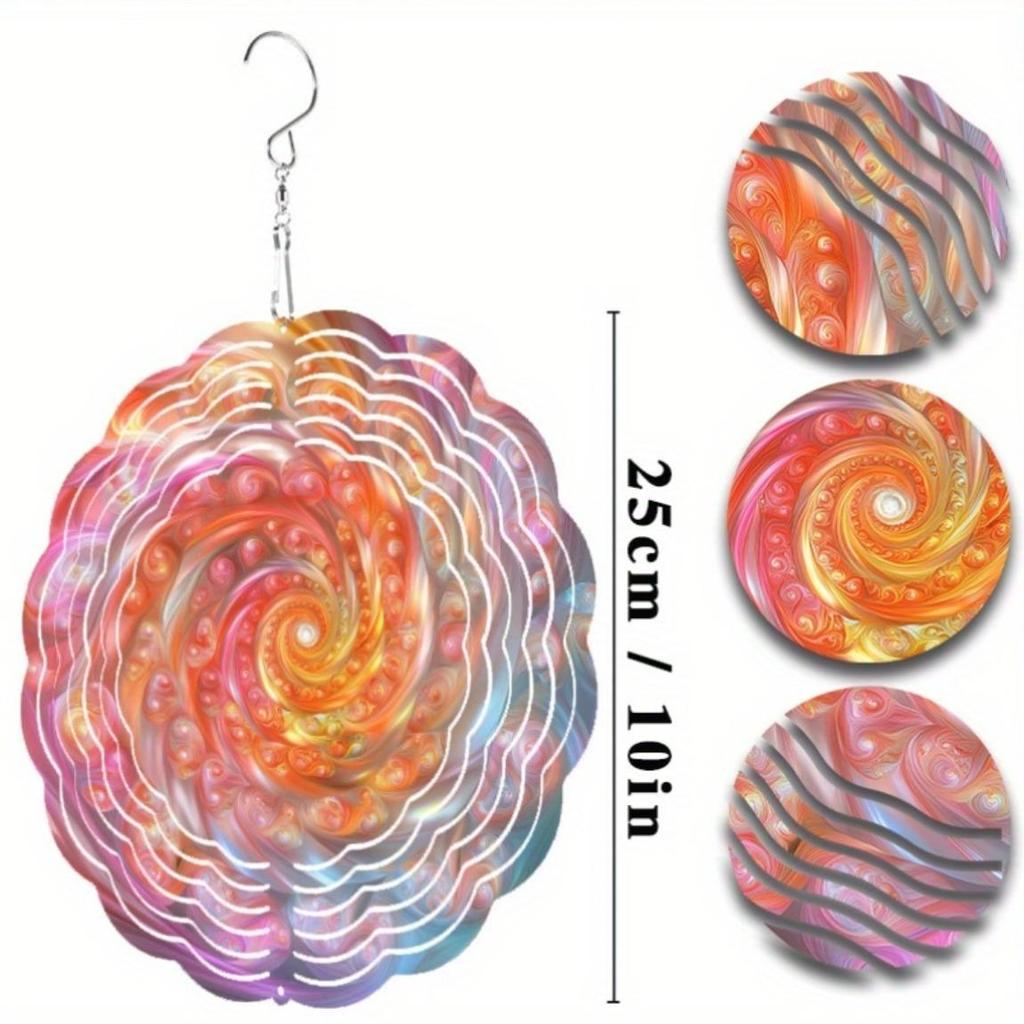 10 Inch Floral Wind Spinner with 360 Rotating Hook Elegant Hanging Decor for Balcony Garden Spring Summer Gift for Friends Family
