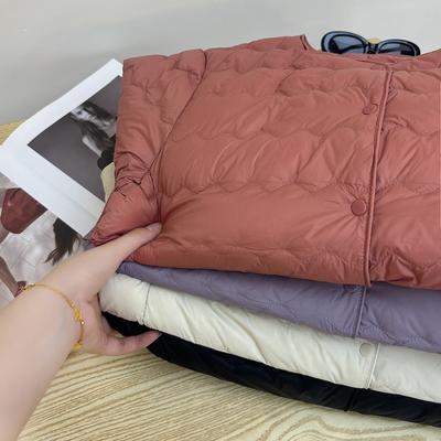 Soft Wavy White Duck Down Long-sleeved Down Jacket Women's Short Jacket Inner and Outer Wear Dual-purpose Thin Simple Top