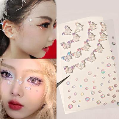 Machiaj Diamond Eyes Fata Festival DIY Corp Cristal Gems Tatuaj Adeziv Strass Nail Art Decor Acrilic Fard de pleoape Autocolant